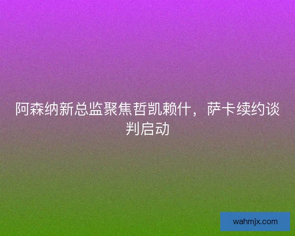 阿森纳新总监聚焦哲凯赖什，萨卡续约谈判启动