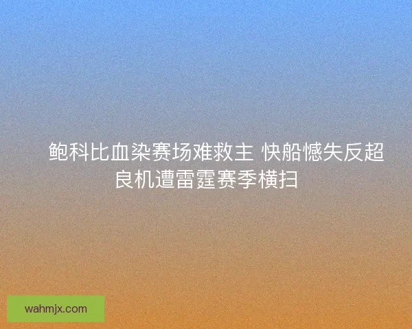 🏀鲍科比血染赛场难救主 快船憾失反超良机遭雷霆赛季横扫