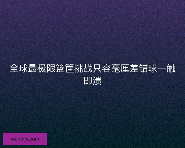 全球最极限篮筐挑战只容毫厘差错球一触即溃